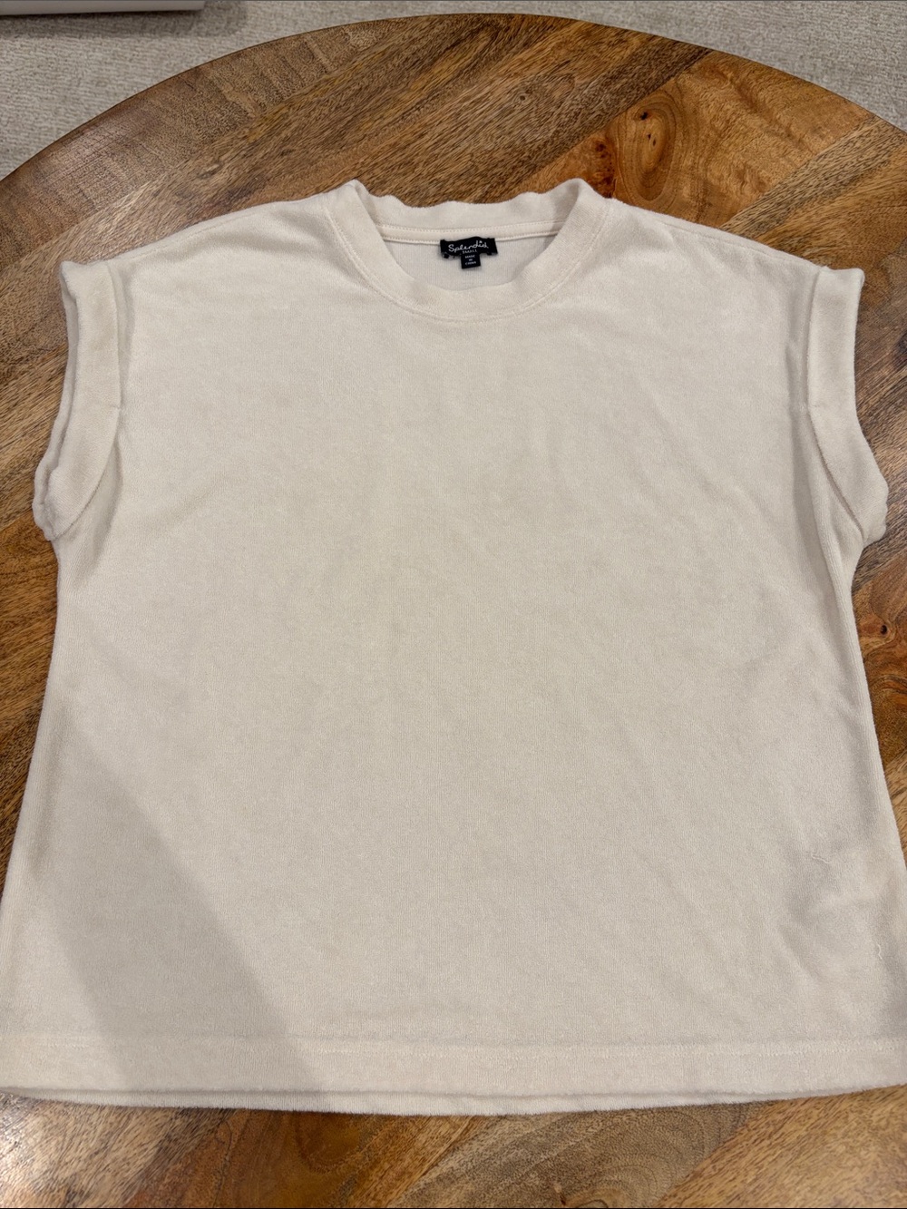Splendid Soft Cream Cap Sleeve Terrycloth Top